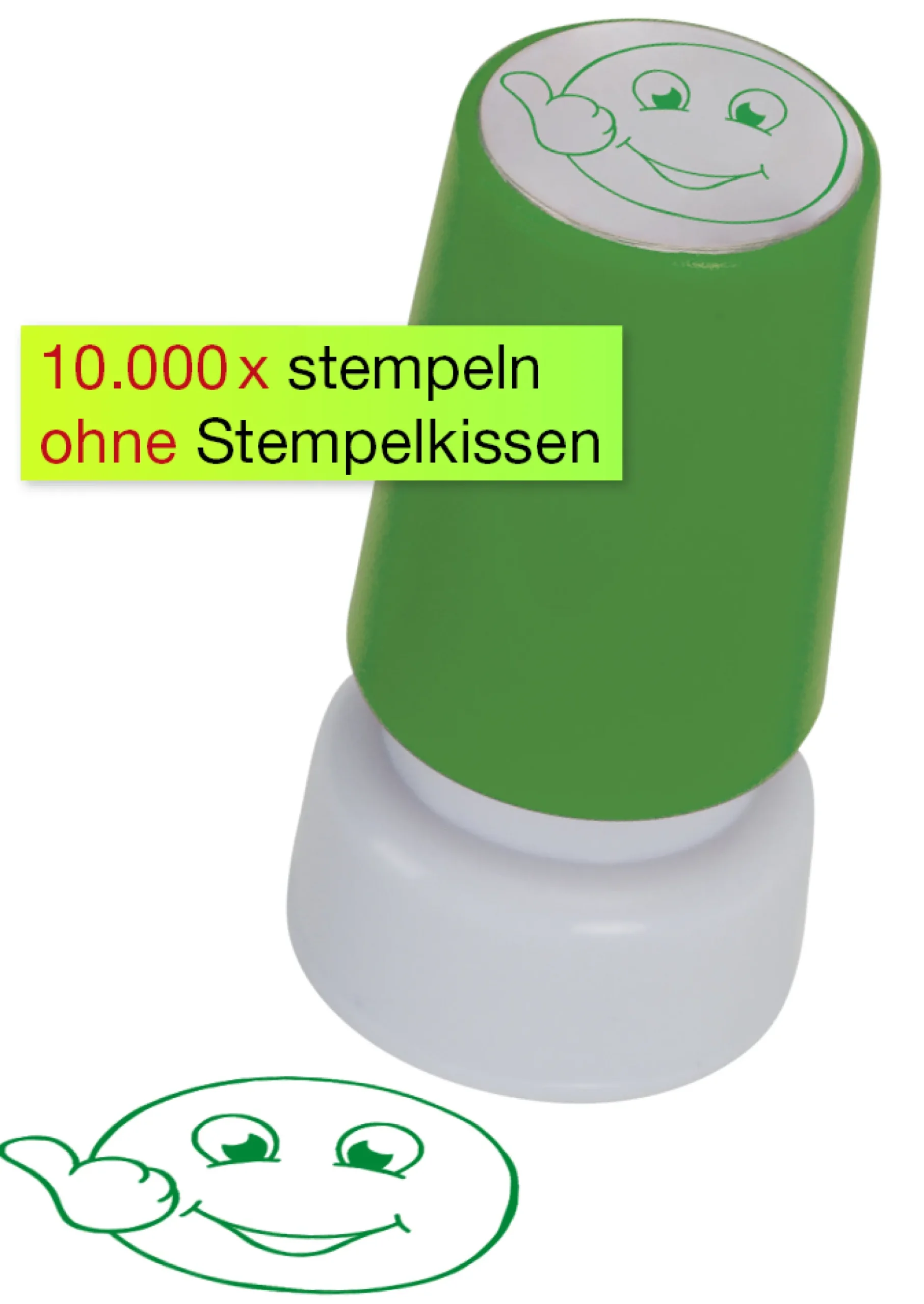 Siebdruck-Stempel "Perpetuum", "Gesicht Daumen hoch"