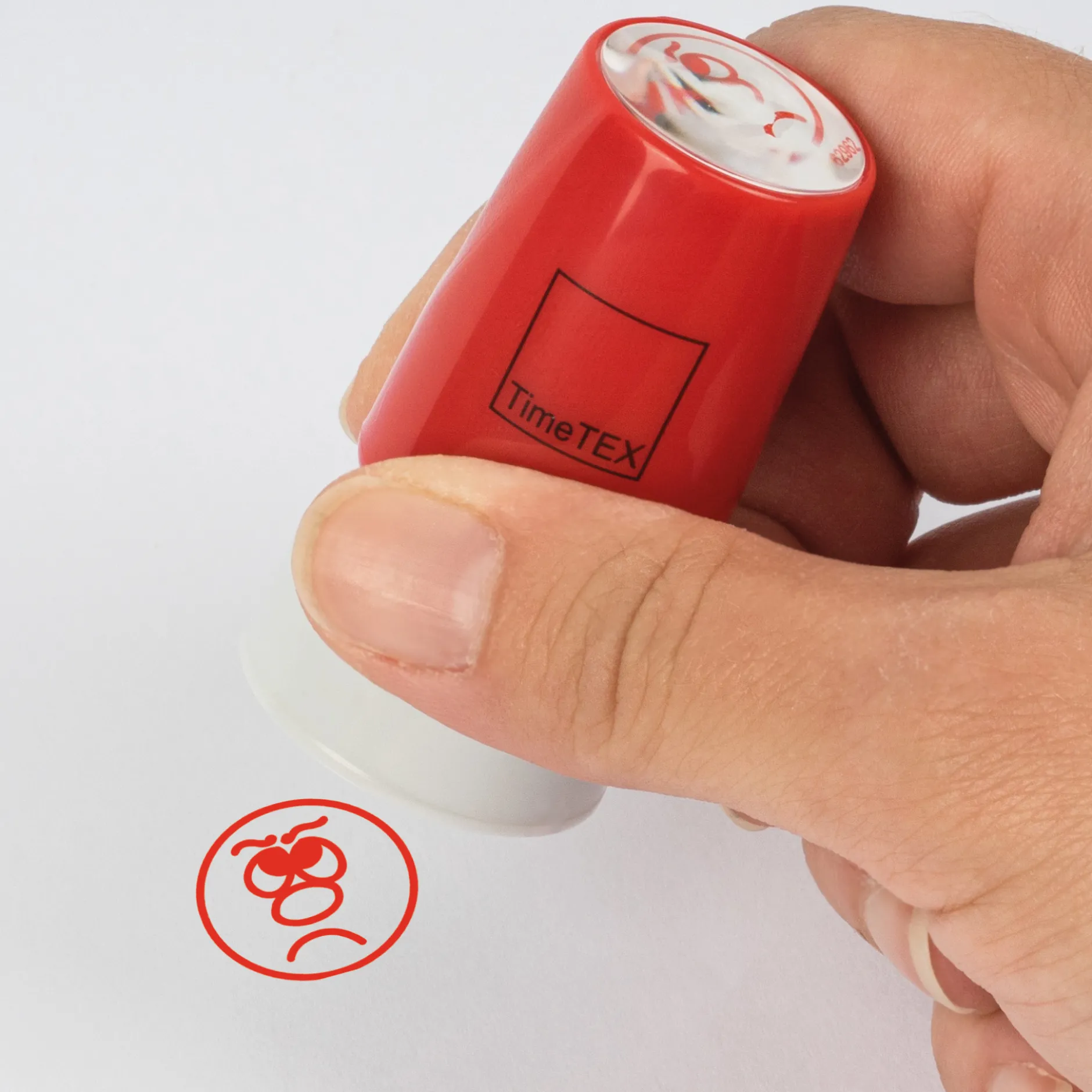 Siebdruck-Stempel "Perpetuum", "Gesicht traurig"