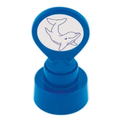 Siebdruck-Stempel "Perpetuum" rund "Delfin"