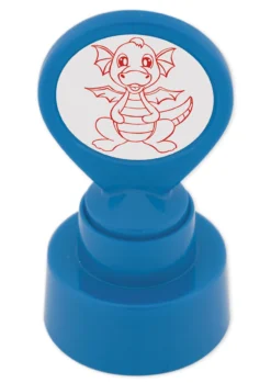 Siebdruck-Stempel "Perpetuum" rund "Drache"