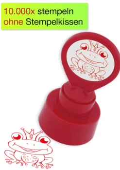 Siebdruck-Stempel "Perpetuum" rund "Froschkönig"