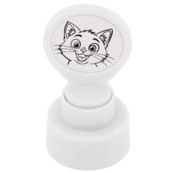 Siebdruck-Stempel "Perpetuum" rund "Katze"