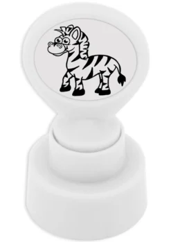 Siebdruck-Stempel "Perpetuum" rund "Zebra"