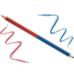 Silbenstift mit Doppelspitze rot/blau, 6-kant, 6,8 mm ø
