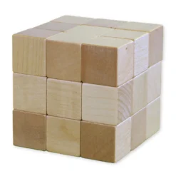Soma-Holz-Würfel 60x60 mm, 7 Würfelfiguren in Beutel
