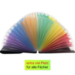 Steh-Fächermappe A4-Plus XXL mit Verschluss-Gummi, 25 Fächer