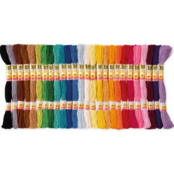 Stickgarn, 52 Docken in 26 Farben
