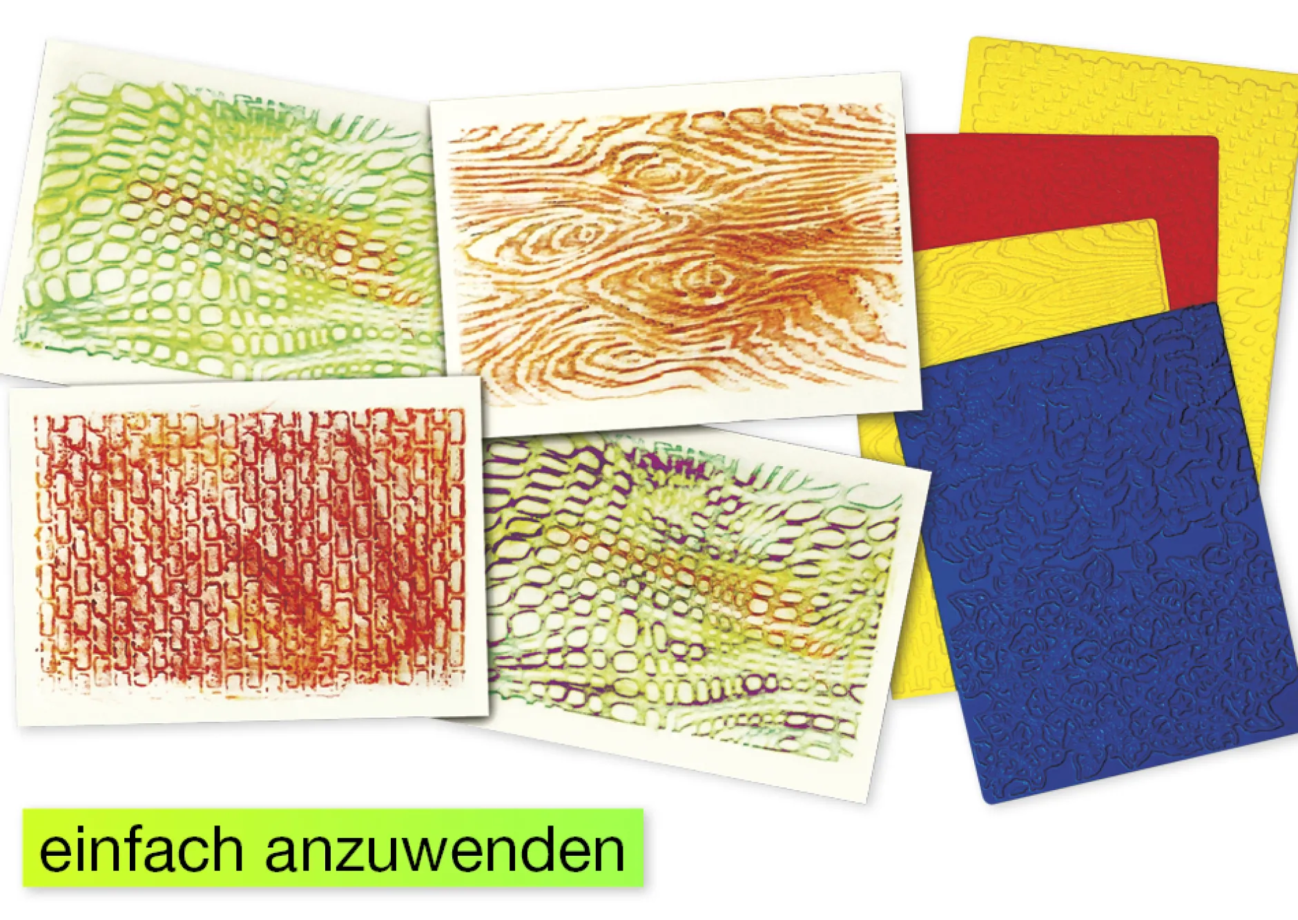 Textur-Rubbelplatten, 4-tlg.