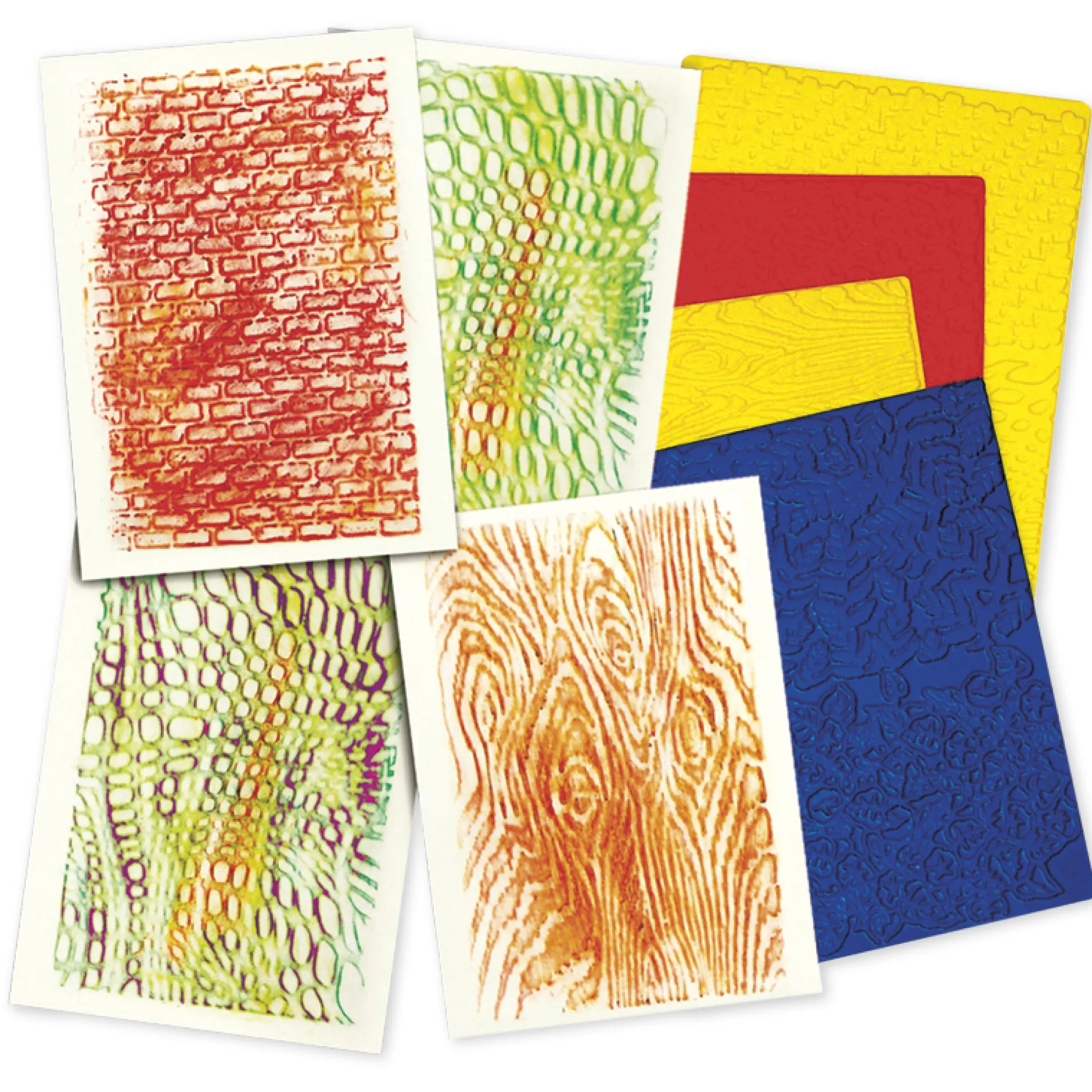 Textur-Rubbelplatten, 4-tlg.