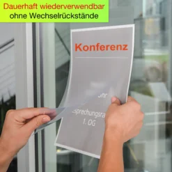 TimeTEX Aushang-Einstecktaschen A4 hochkant, selbsthaftend, 2 Stück