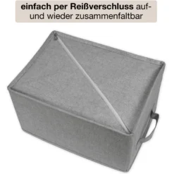 TimeTEX Fächerbox "Origami" A4 mit 7 Fächern, aus Stoff, hellgrau