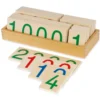 TimeTEX Hölzerne Zahlenkarten 1-9.000, groß, im Kasten "Montessori Premium"