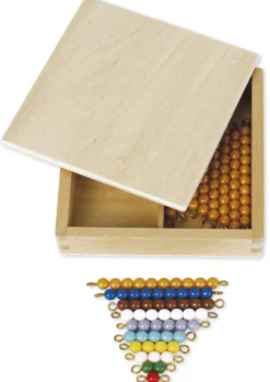 TimeTEX Kasten mit farbiger Perlentreppe und Zehnerstangen, lose Perlen