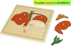 TimeTEX Kasten mit 3 Fächern für die botanischen Puzzles "Montessori Premium"