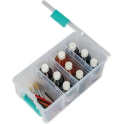 TimeTEX Klappdeckel-Box mit Stifte-Einsatz, transparent