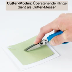TimeTEX Multifunktions-Schere 2in1, mit Cuttermesser, blau