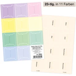 TimeTEX Register-Taben XL 23-tlg., selbstklebend, aus Karton-Papier