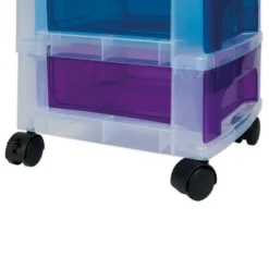 TimeTEX Schubladen-Box "Regenbogen", 6-farbig mit 4 Lenkrollen