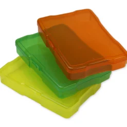 TimeTEX Set Farb-Boxen mit Klappdeckel, transparent, 3-tlg.