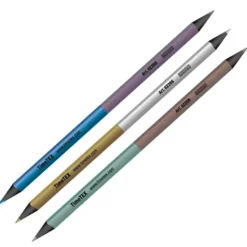 TimeTEX Set Metallic-Buntstifte mit zwei Farbseiten, 3-kant, 3-tlg.