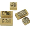 TimeTEX Set Währungs-Stempel EURO aus Holz mit Stempelkissen, 16-tlg.