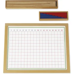 TimeTEX Streifenbrett zur Subtraktion, im Holzrahmen "Montessori Premium"