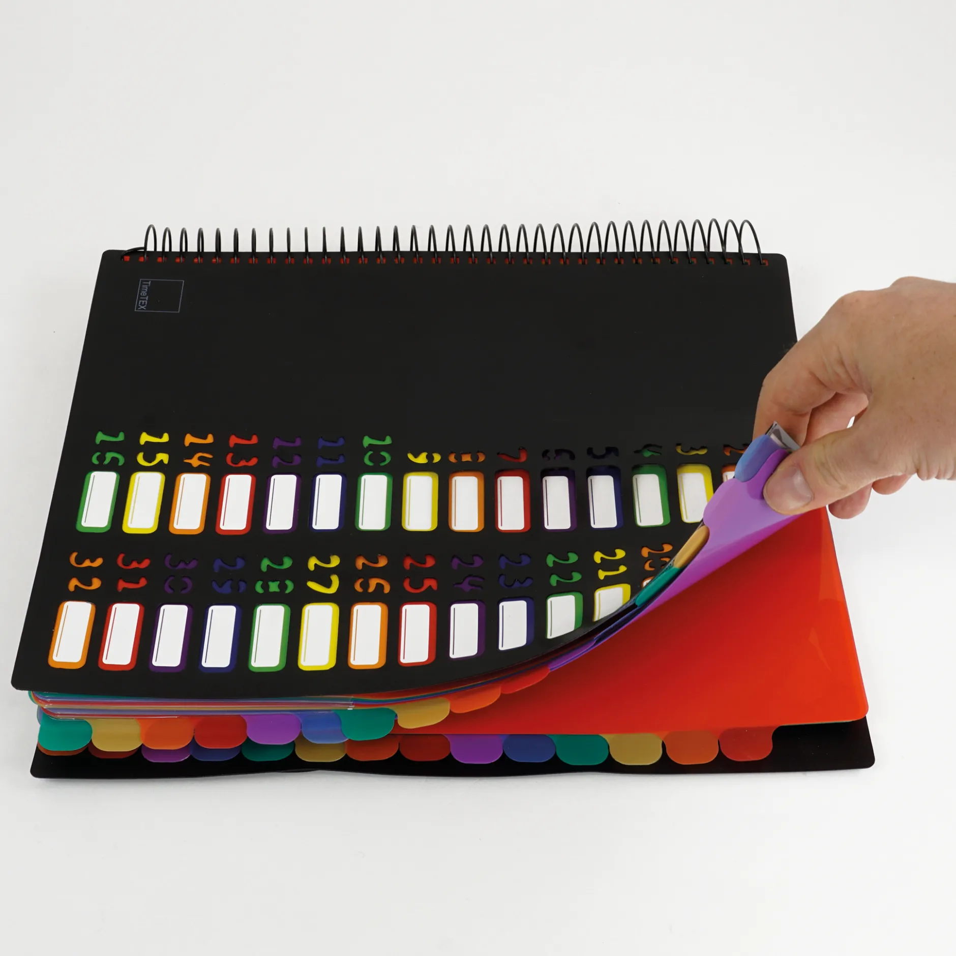 TimeTEX Tisch-Fächermappe 1-32 A4, farbig mit Verschlussgummi