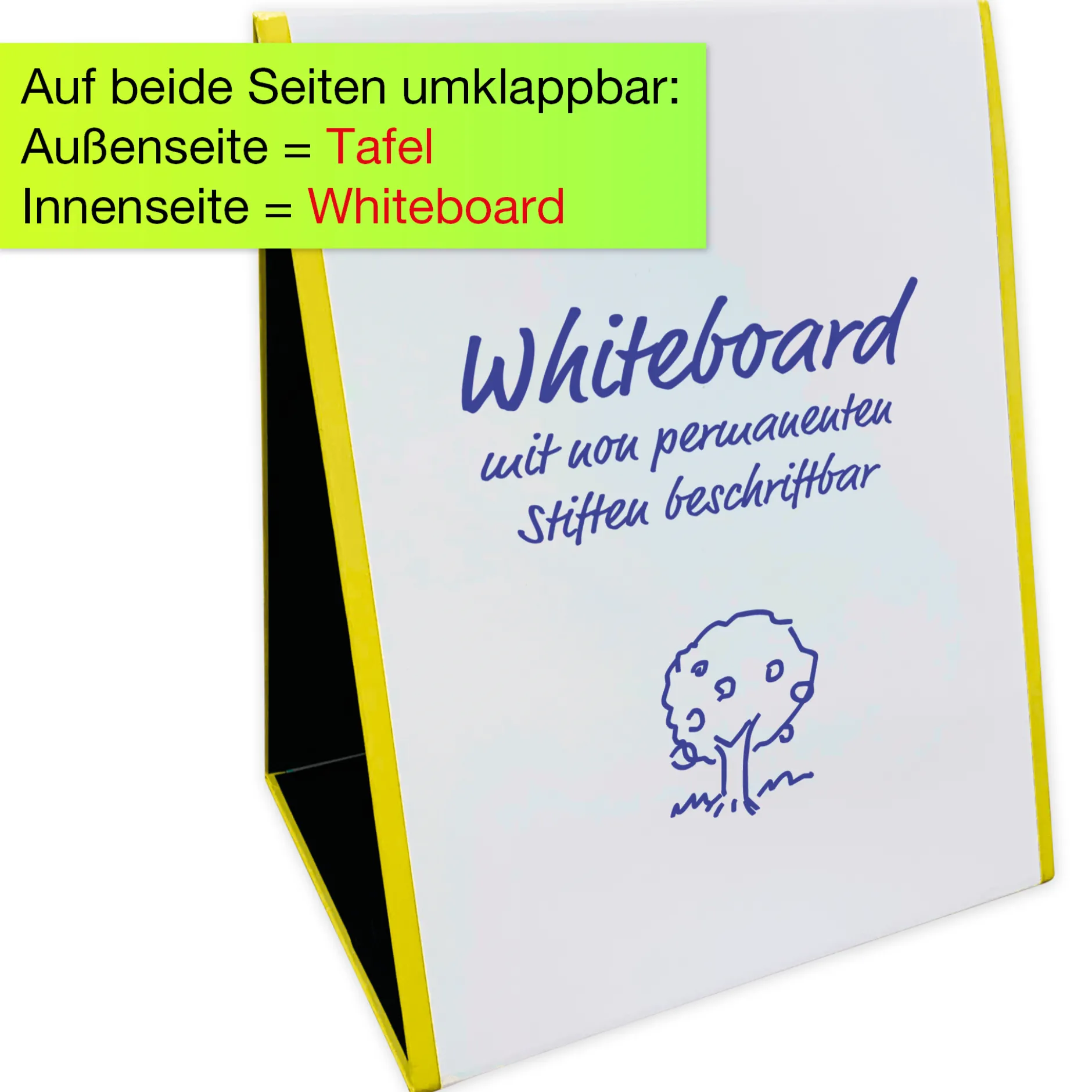TimeTEX Whiteboard-Tafel "2in1" zum Aufstellen, magnethaftend
