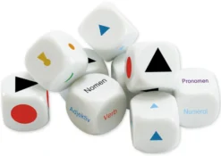 TimeTEX Würfel-Set Deutsch "Wortarten-Symbole", 9-tlg., 20 mm "Montessori Premium"