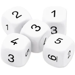 TimeTEX Würfel-Set "Ziffern 1-6", 5-tlg., 16 mm