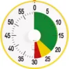 TimeTEX Zeitdauer-Uhr "lautlos" XL, 32 cm ø, mit Ampelscheibe + Pausentaste