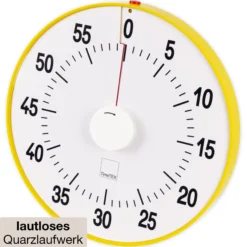 TimeTEX Zeitdauer-Uhr "lautlos" XL, 32 cm ø, mit Ampelscheibe + Pausentaste