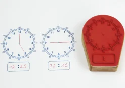 Uhrzeiten-Spiel "Analog/Digital", mit Stempel und Würfeln, 3-tlg.