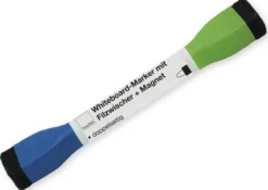 Whiteboard-Marker Doppelspitze mit Filzwischer + Magnet
