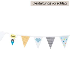 Wimpel-Kette aus Papier, weiß, 2 Stück