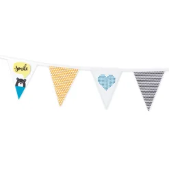Wimpel-Kette aus Papier, weiß, 2 Stück