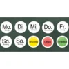 Wochentags-Magnete 10-tlg. in Box