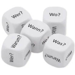 Würfel-Set Deutsch "Fragewörter" 5-tlg., 16 mm