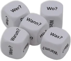 Würfel-Set Deutsch "Fragewörter" 5-tlg., 16 mm